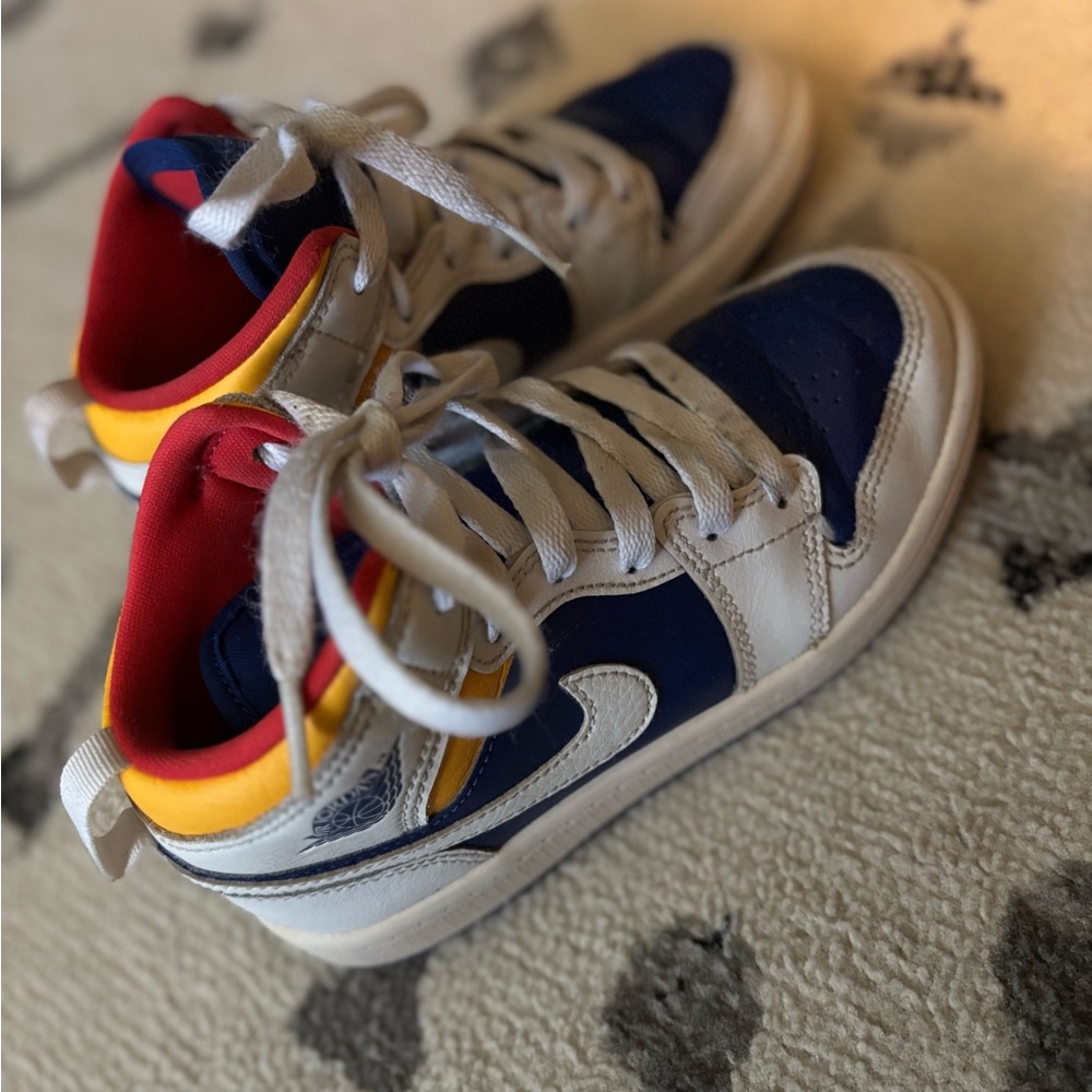 Kids High-Top Sneakers - Blue, White, Red